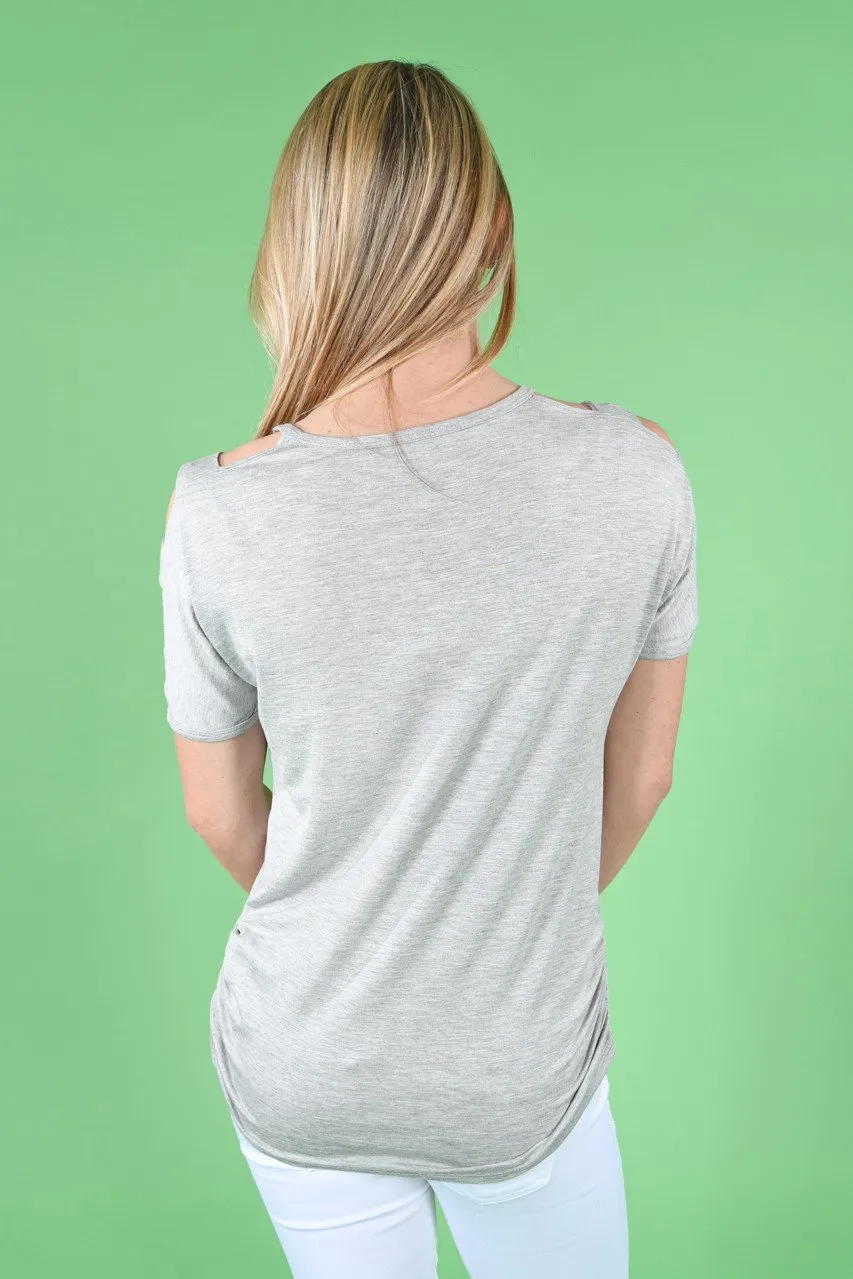 Give'm The Cold Shoulder ~ Light Grey
