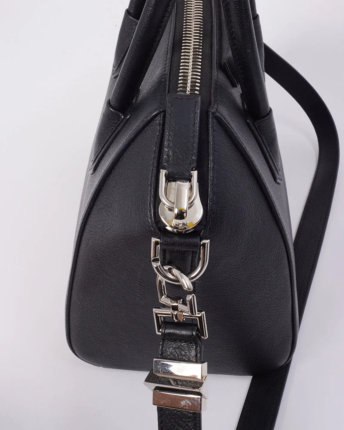 Givenchy Black Leather Antigona Small Tote Bag with Strap