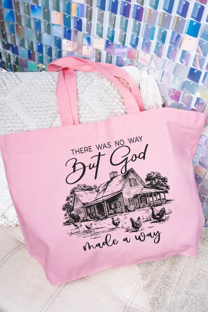 God Made A Way Canvas Jumbo Tote