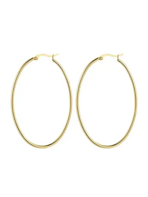 Gold Oval Hoops