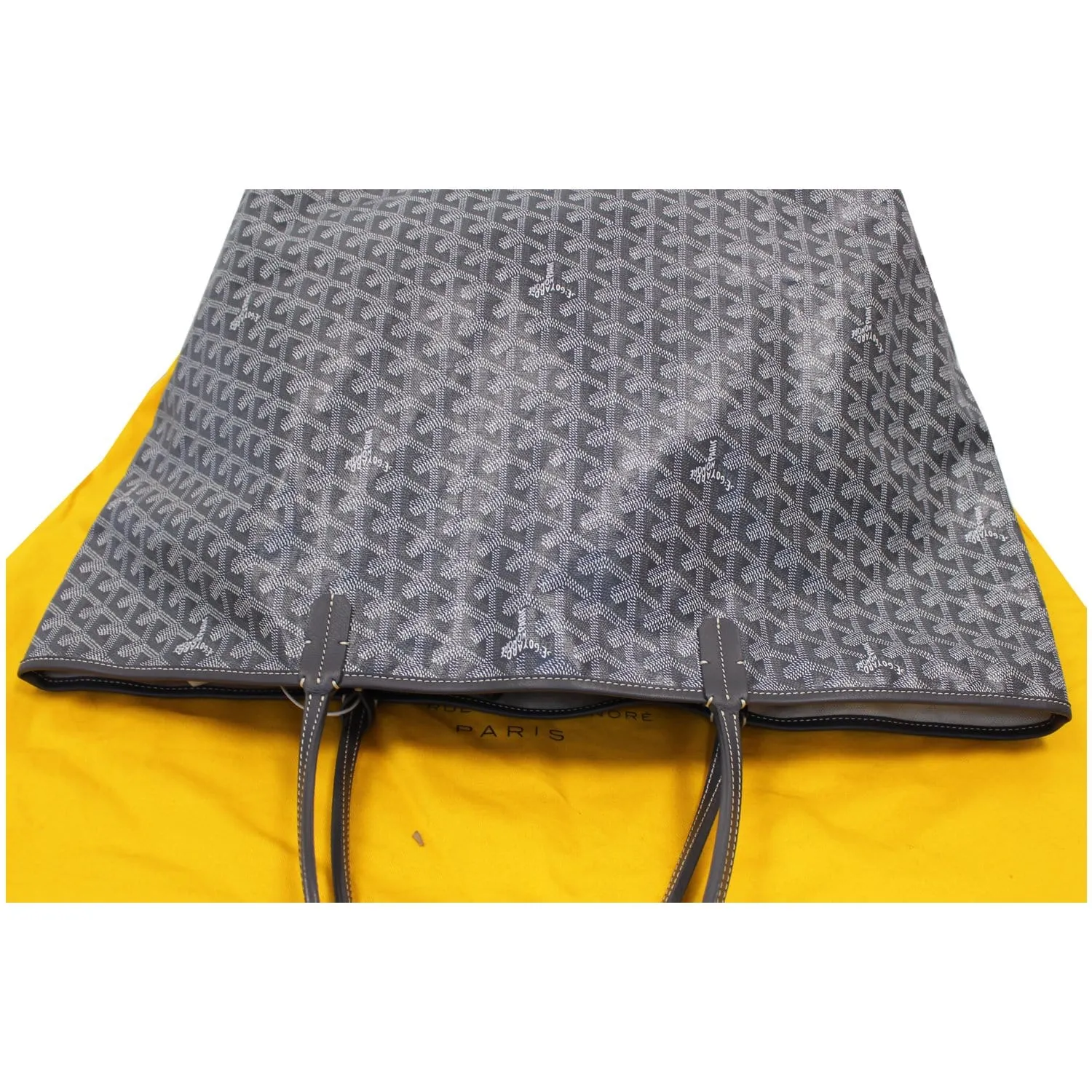 GOYARD Goyardine Saint Louis GM Tote Shoulder Bag Black