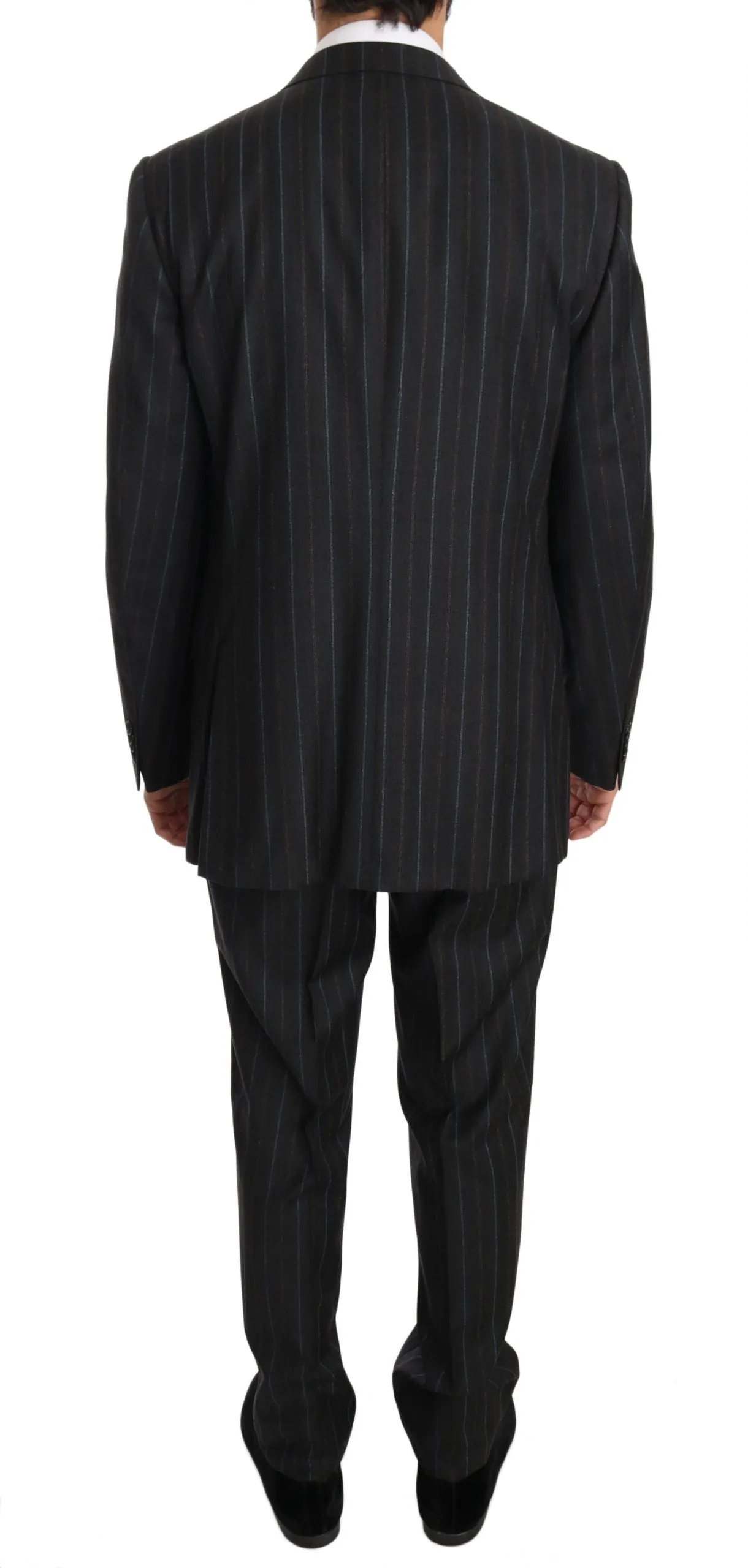 Gray Stripe Two Piece 3 Button Wool Suit