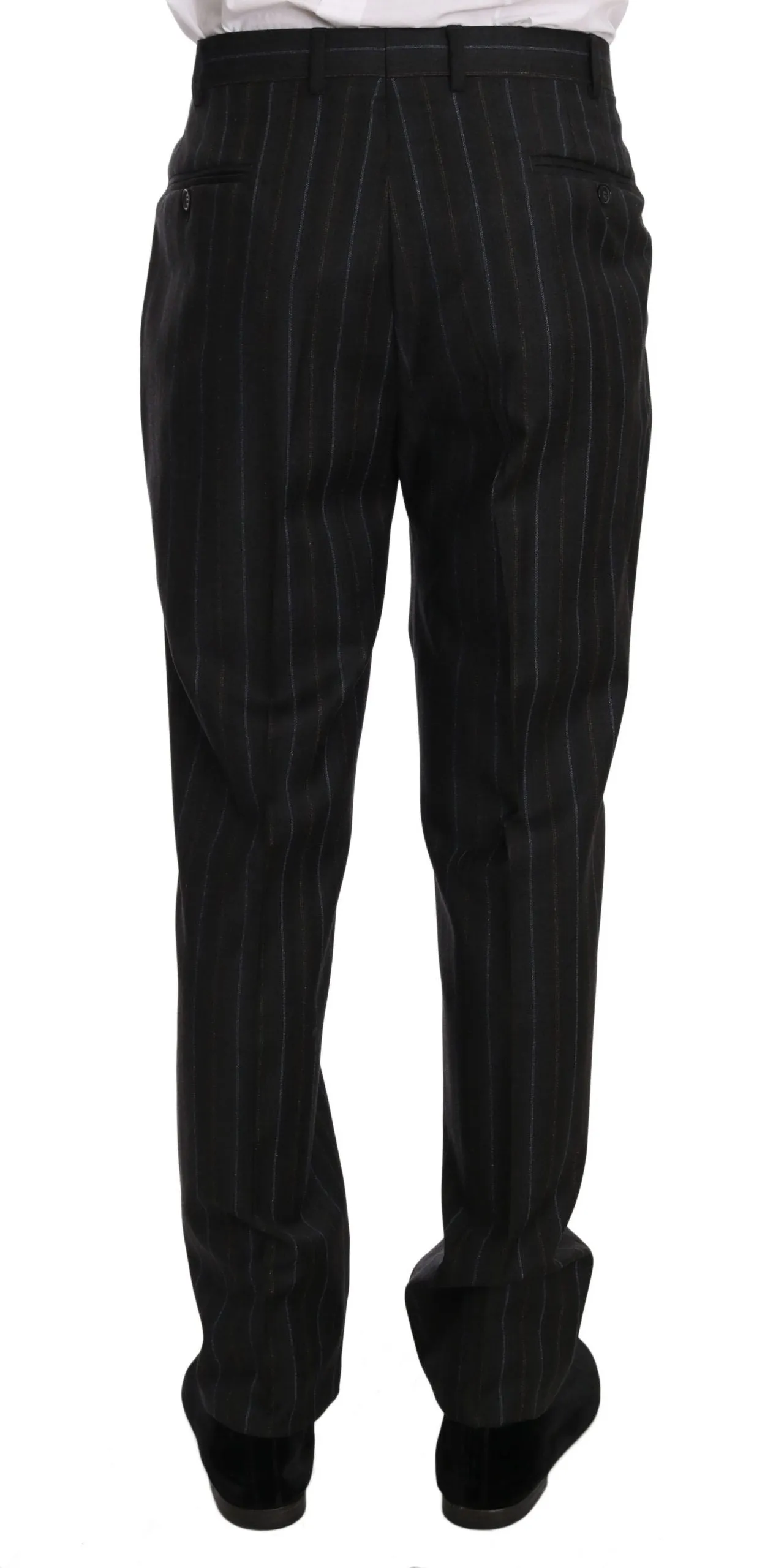 Gray Stripe Two Piece 3 Button Wool Suit