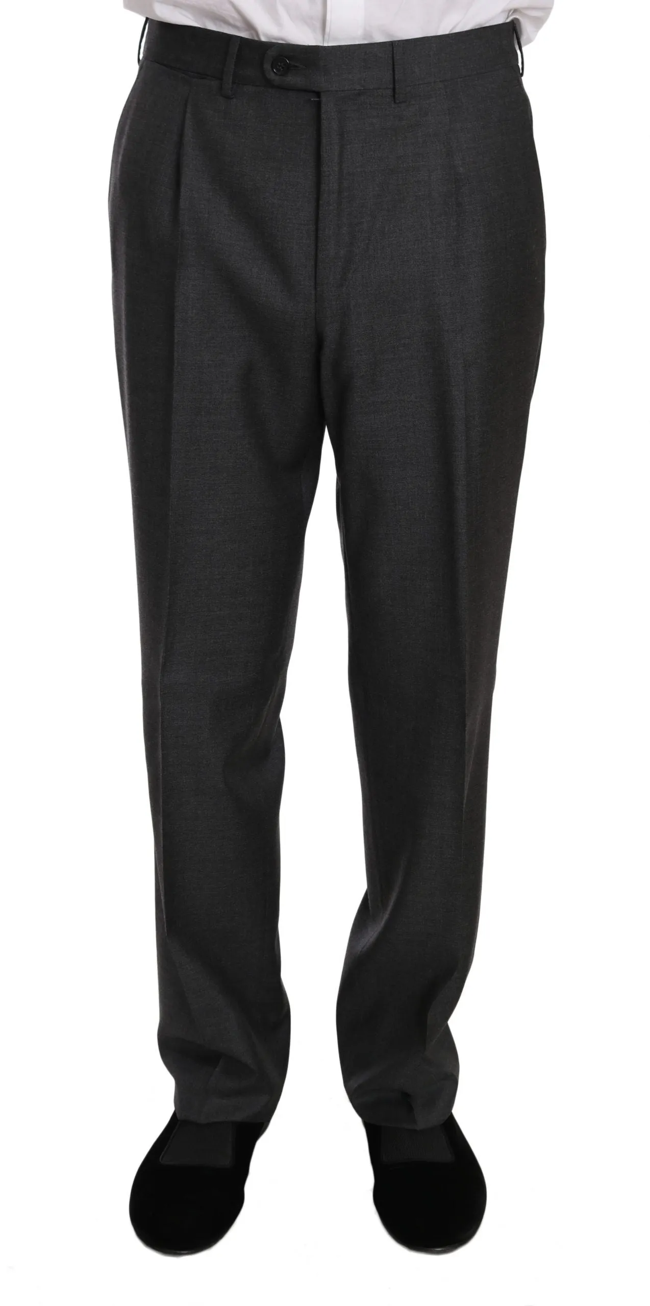 Gray two Piece 3 Button Wool suit