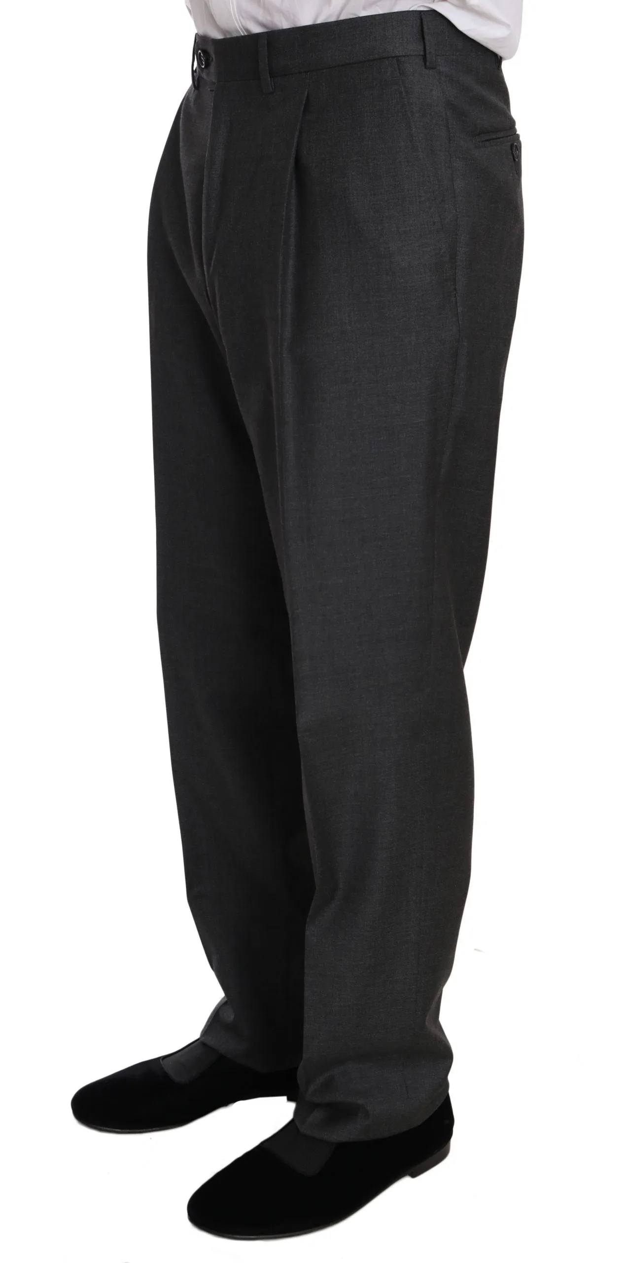 Gray two Piece 3 Button Wool suit