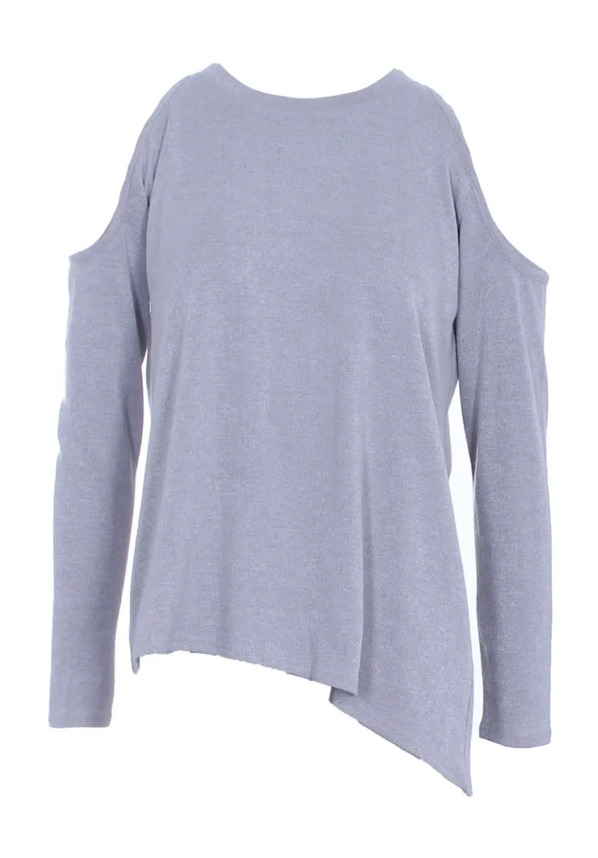 Grey Cold Shoulder Jumper
