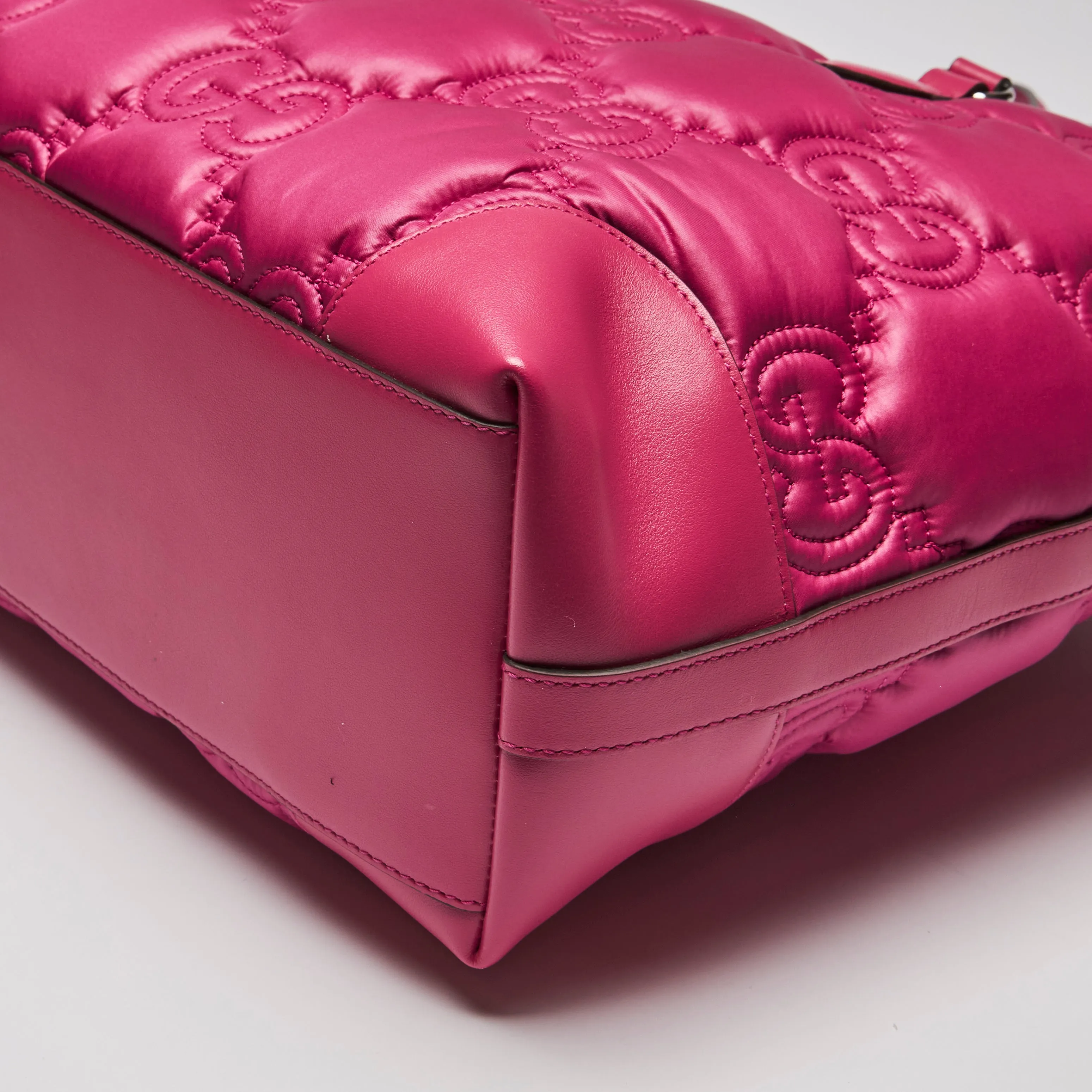Gucci Bright Pink Nylon and Leather Tote Bag