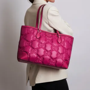 Gucci Bright Pink Nylon and Leather Tote Bag