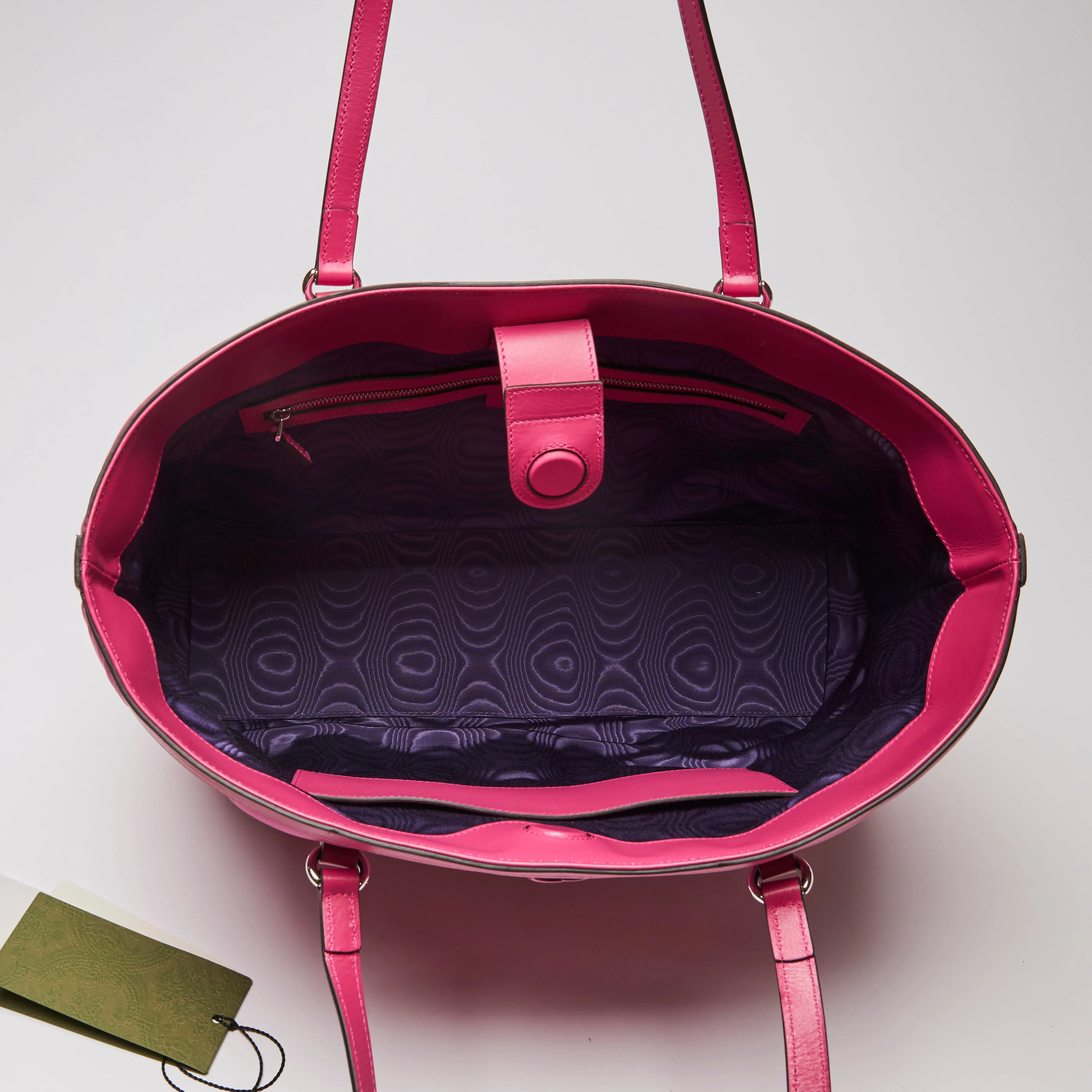 Gucci Bright Pink Nylon and Leather Tote Bag