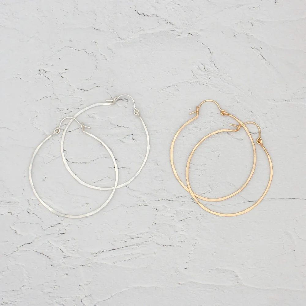 Hammered Hinge Hoop Earrings