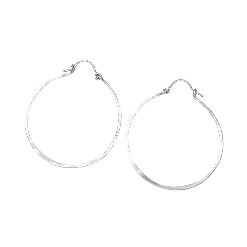 Hammered Hinge Hoop Earrings