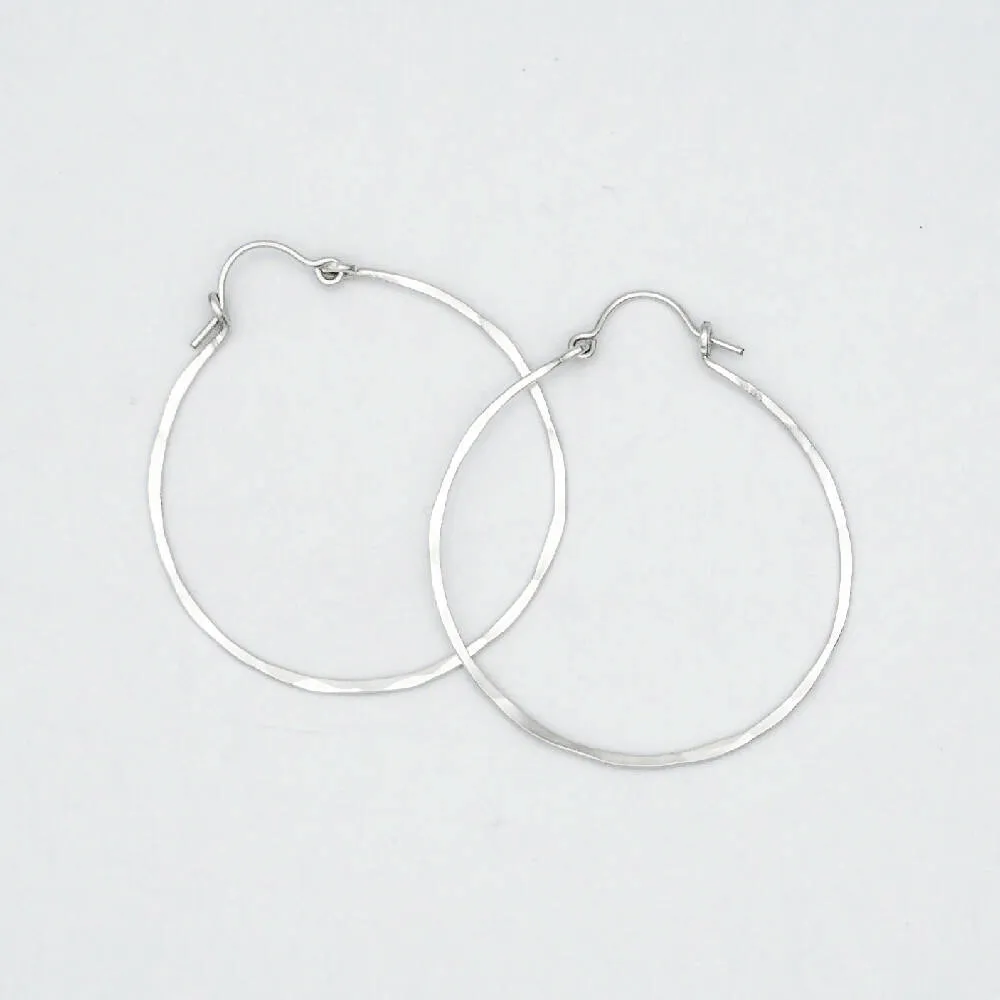 Hammered Hinge Hoop Earrings