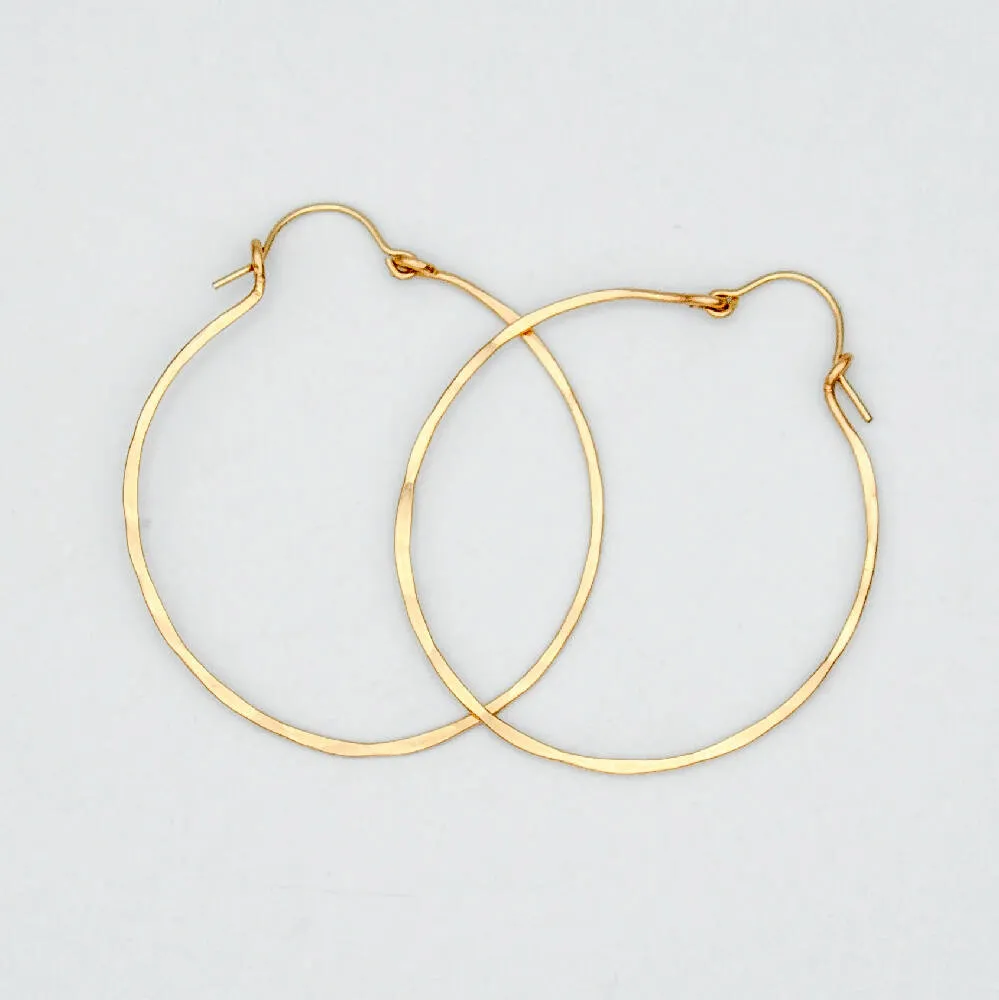 Hammered Hinge Hoop Earrings