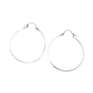Hammered Hinge Hoop Earrings