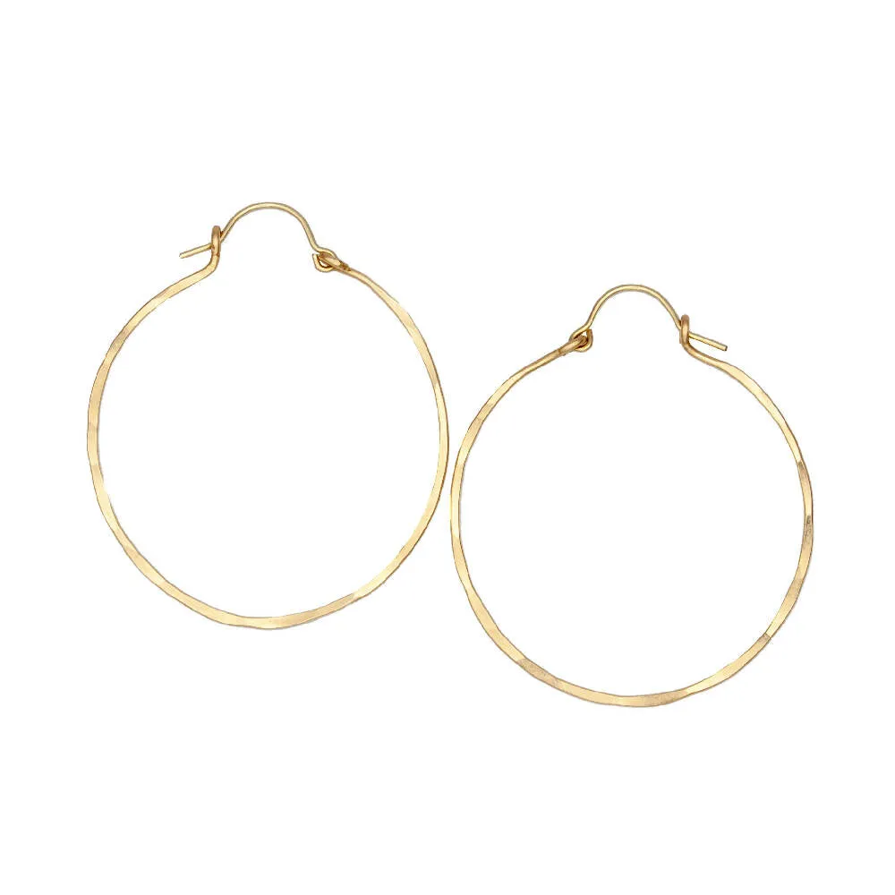 Hammered Hinge Hoop Earrings