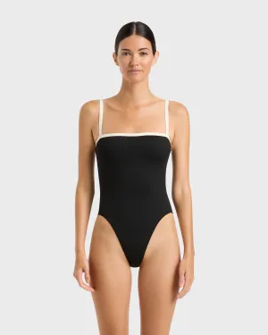 Harlow One Piece - Black & Porcelain