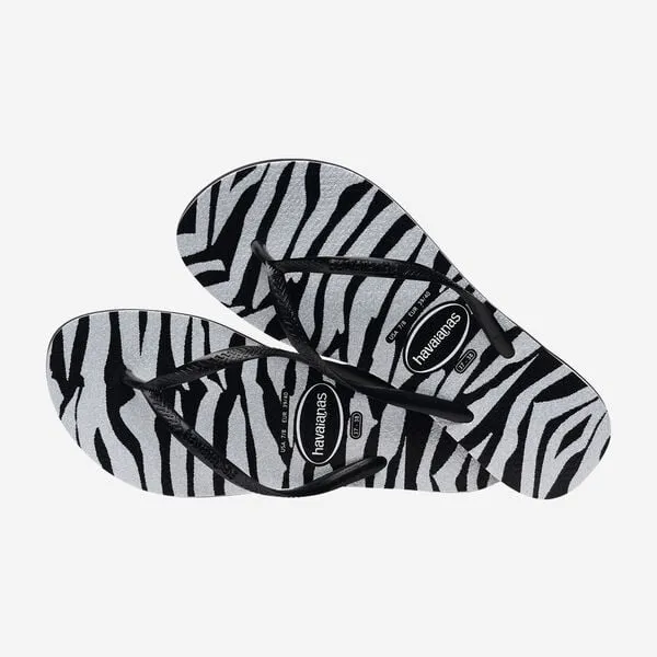 Havaianas Slim Animals Glitter Silver Tiger