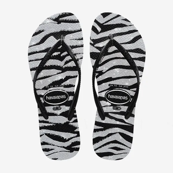 Havaianas Slim Animals Glitter Silver Tiger