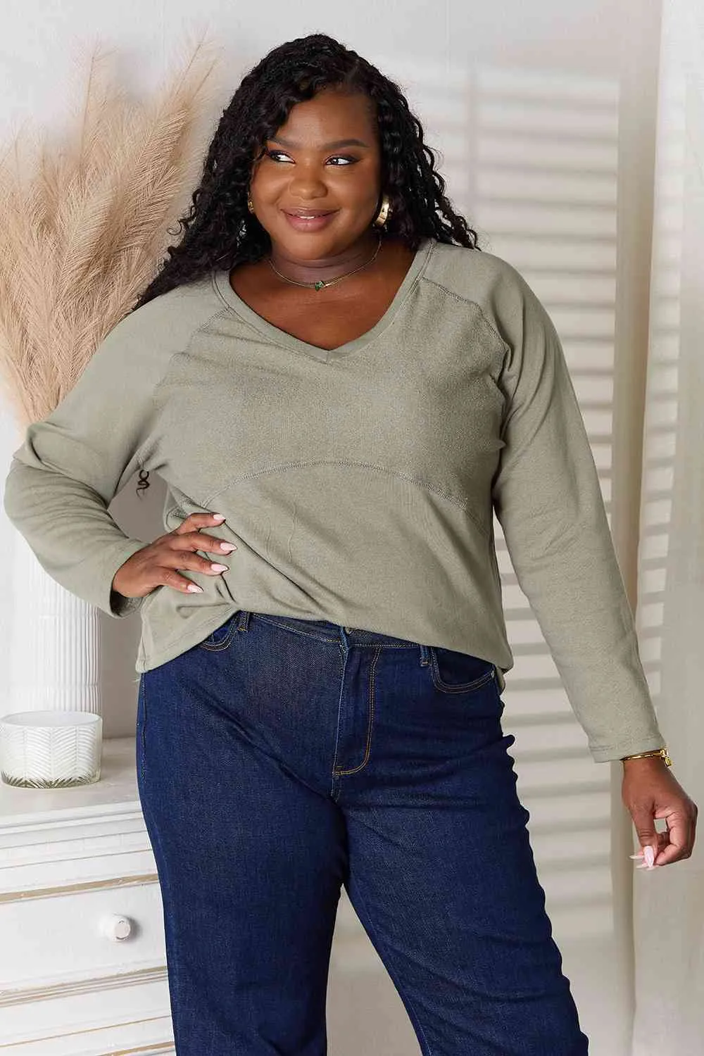 Hazel Blues® |  Culture Code V-Neck Long Sleeve T-Shirt