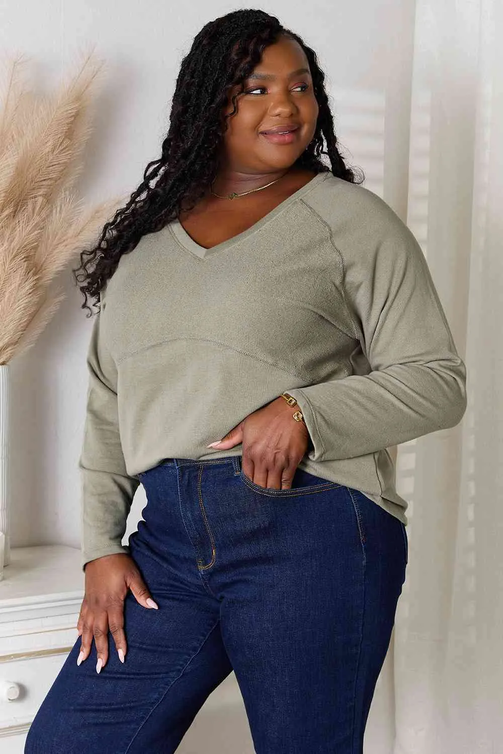 Hazel Blues® |  Culture Code V-Neck Long Sleeve T-Shirt