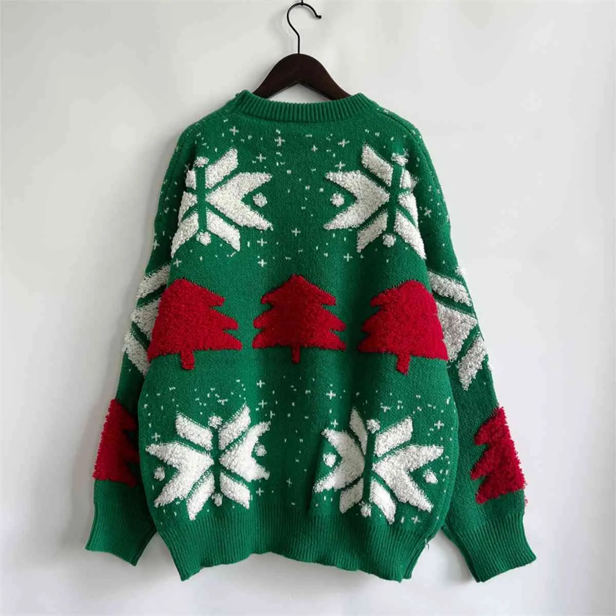Hazel Blues® |  Snowflake Round Neck Long Sleeve Sweater
