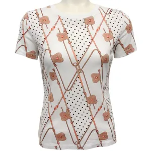 Hermes White / Brown Clic Clac Tee Shirt