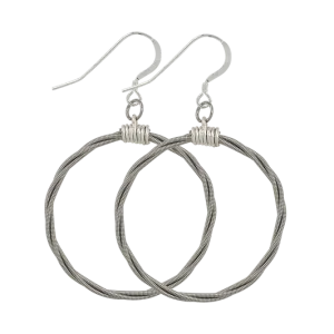 High Strung Studios - Earrings - Song Circle Hoop - Small (Silver) #EASC33SM
