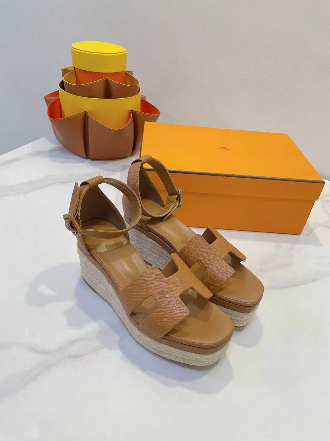 HM Elda espadrille Copper Brown Cowhide 212237