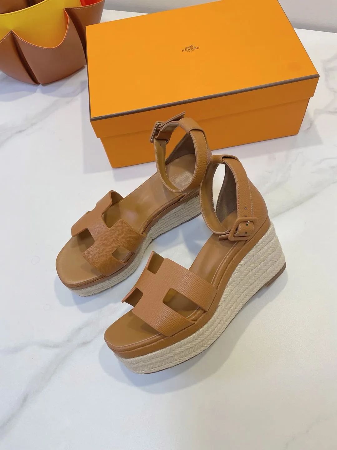 HM Elda espadrille Copper Brown Cowhide 212237
