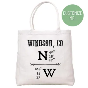 Hometown Long-Lat Tote Bag