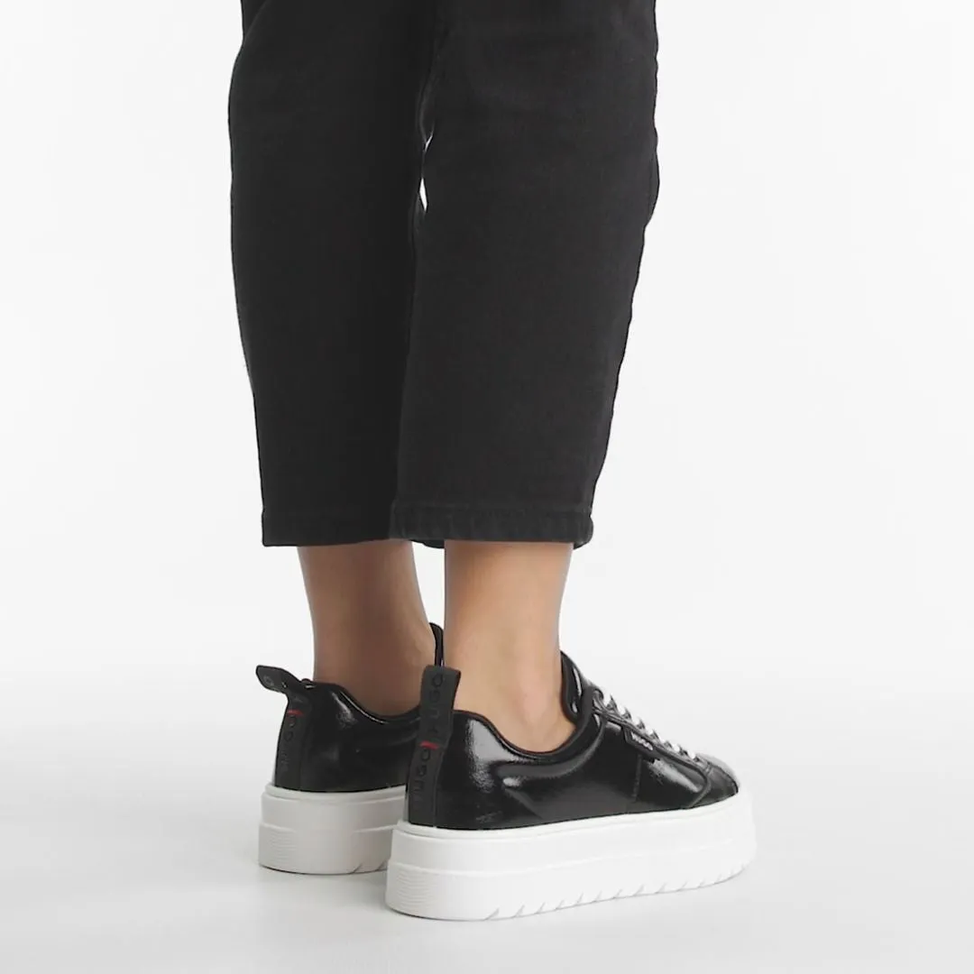 HUGO BOSS Lyssa Platform Logo Flag Signature Details Trainers 50503077-BLK