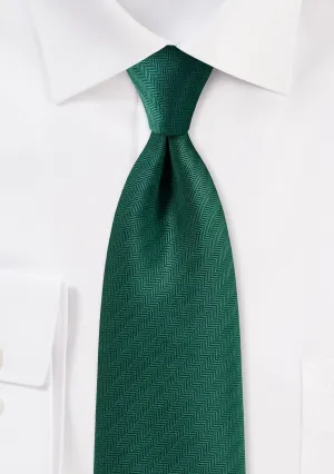 Hunter Green Herringbone Necktie