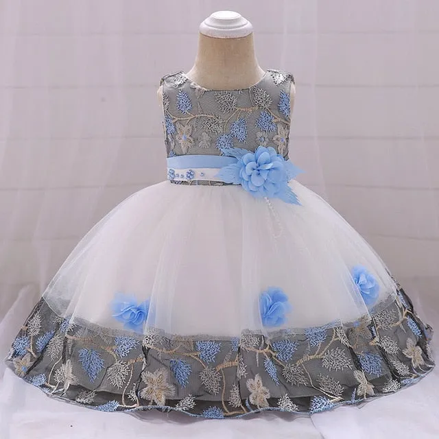 Infant Baby Girl Dress Lace Tulle Baptism Dresses for Girls 1st Year Birthday Beading Appliqued Party Wedding Baby Clothing