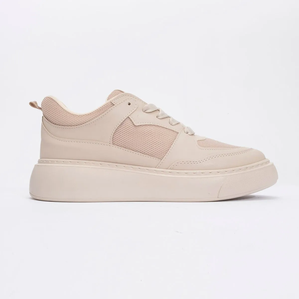 Ingrid - Beige Platform Sneakers