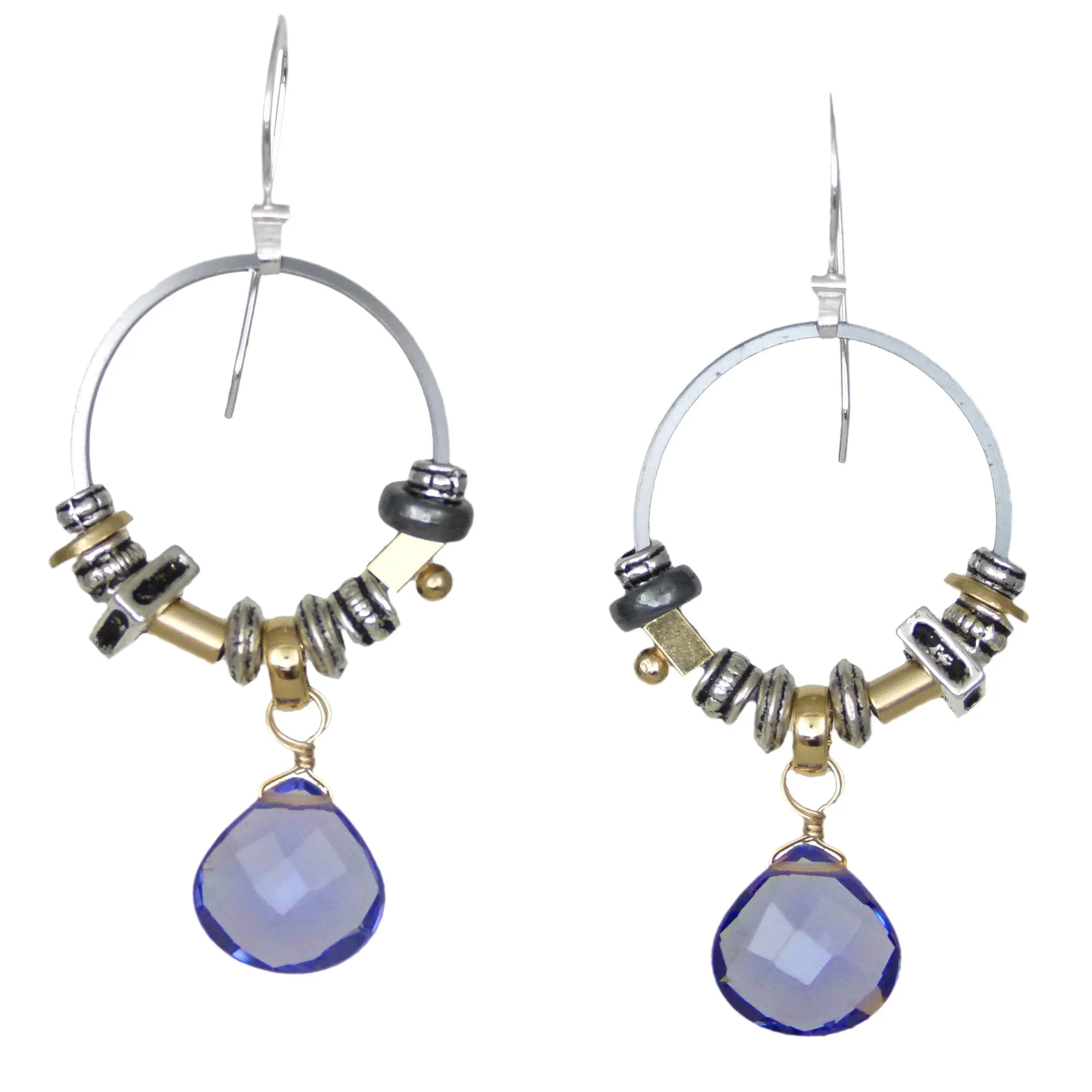 Iolite Element Hoop Earrings