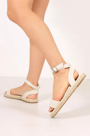 Isabella Beige Espadrille Sandals