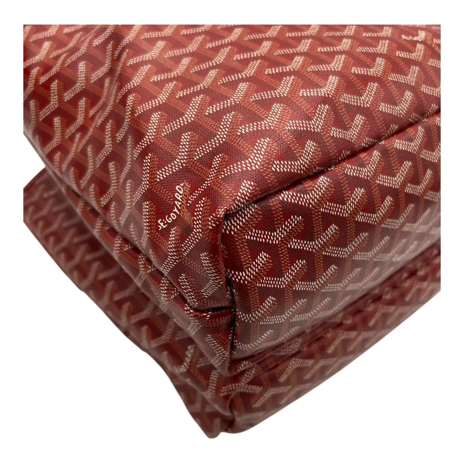 Isabelle Red Tote Bag in Coated Canvas, Silver hardware