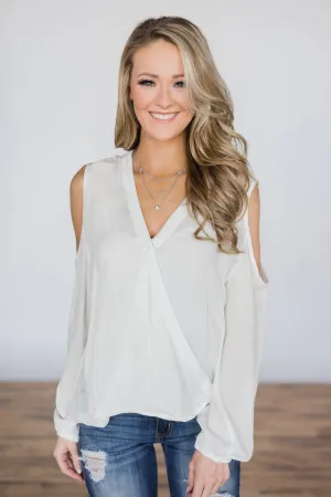 Ivory Cold Shoulder Top