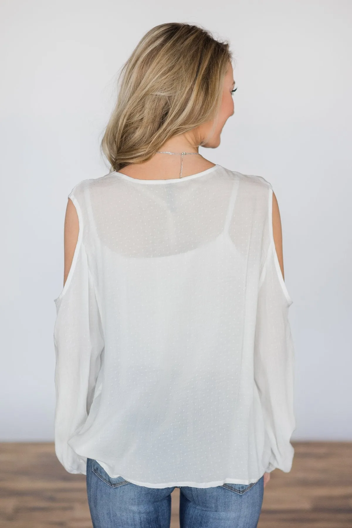 Ivory Cold Shoulder Top