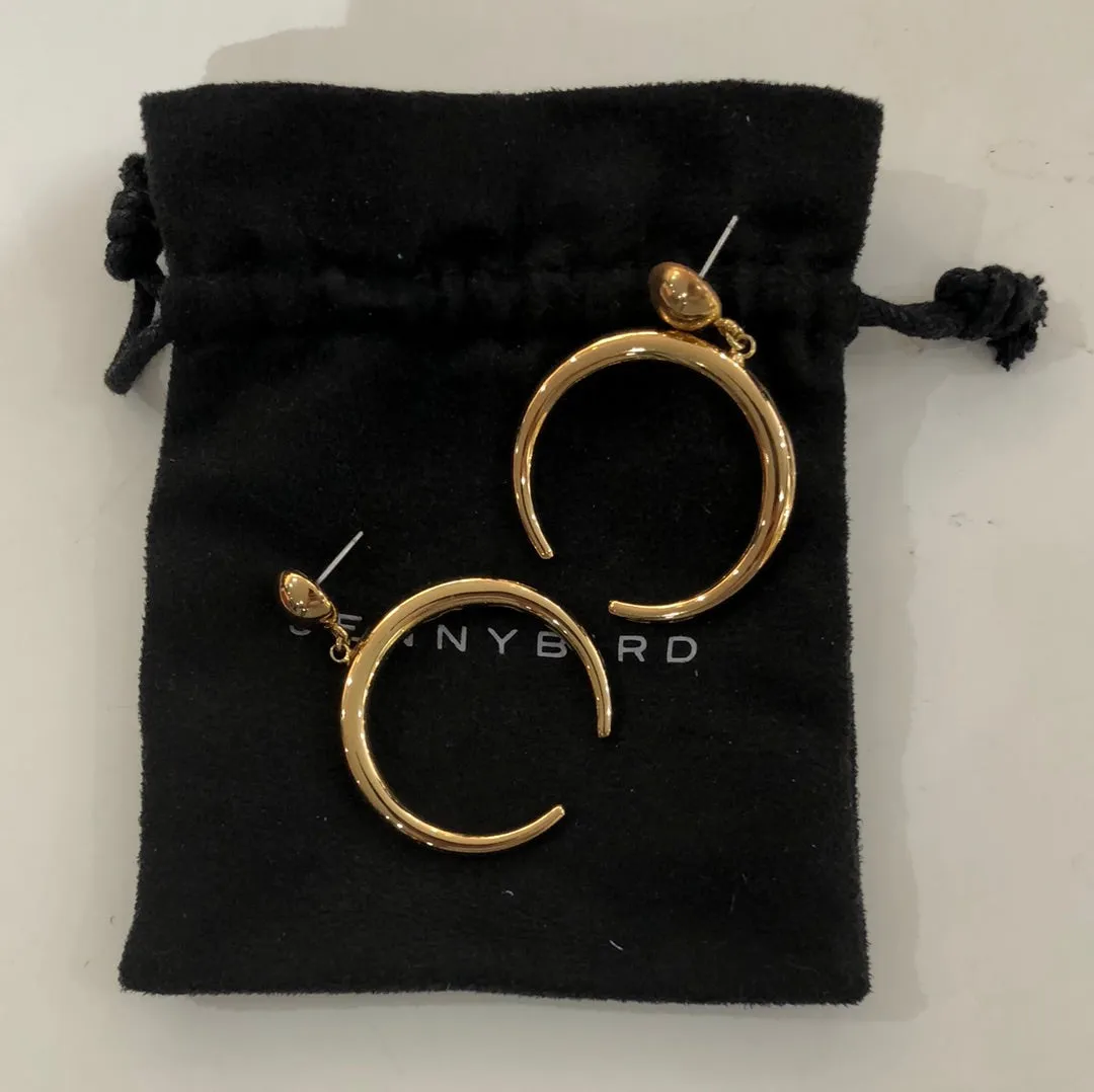 Jenny Bird Gold Plated Hanging Half Hoop