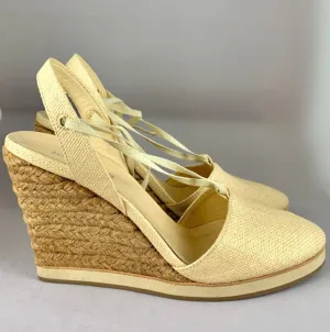 Jil Sander Tie-up Straw Espadrilles size 6.5