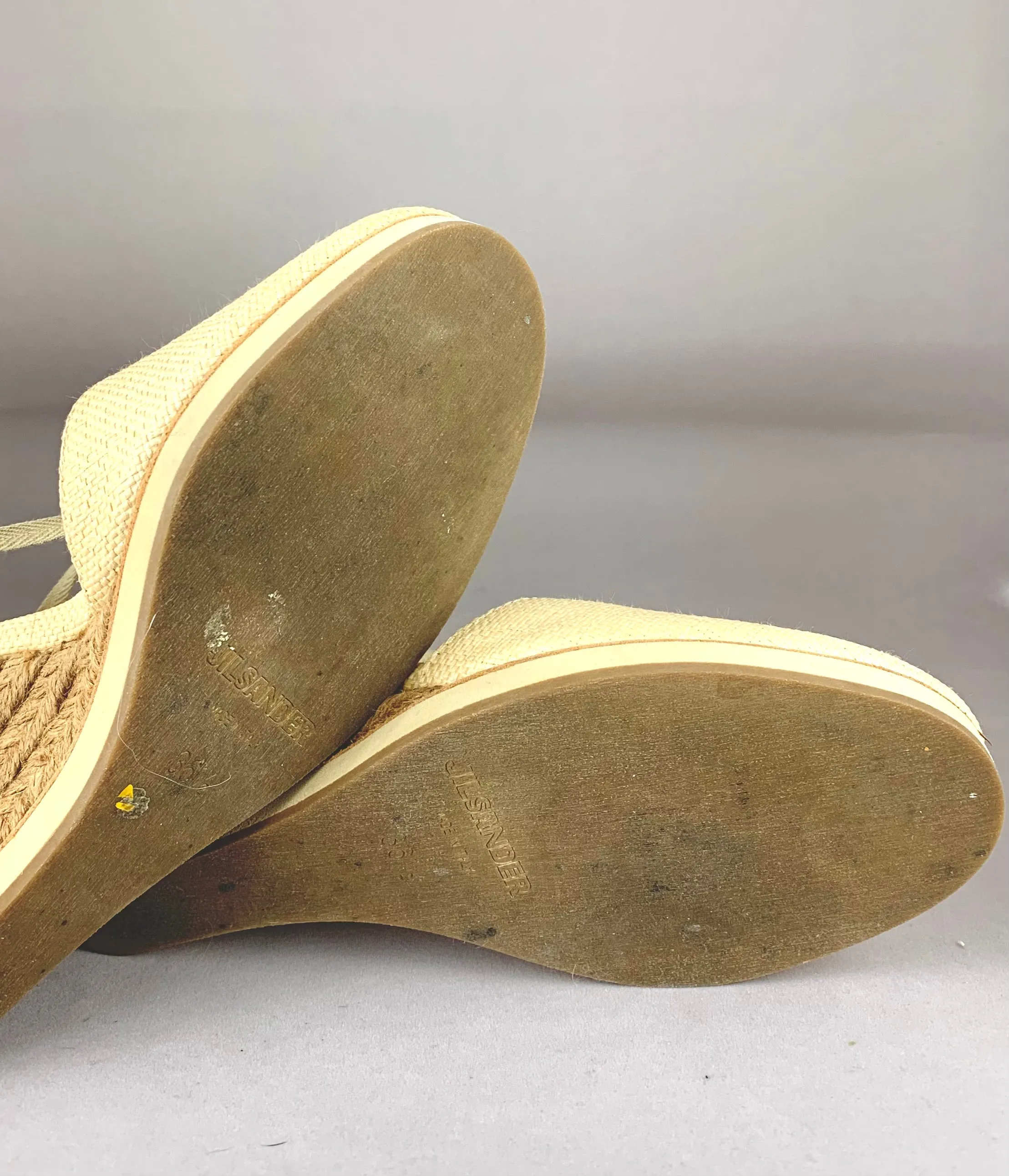 Jil Sander Tie-up Straw Espadrilles size 6.5