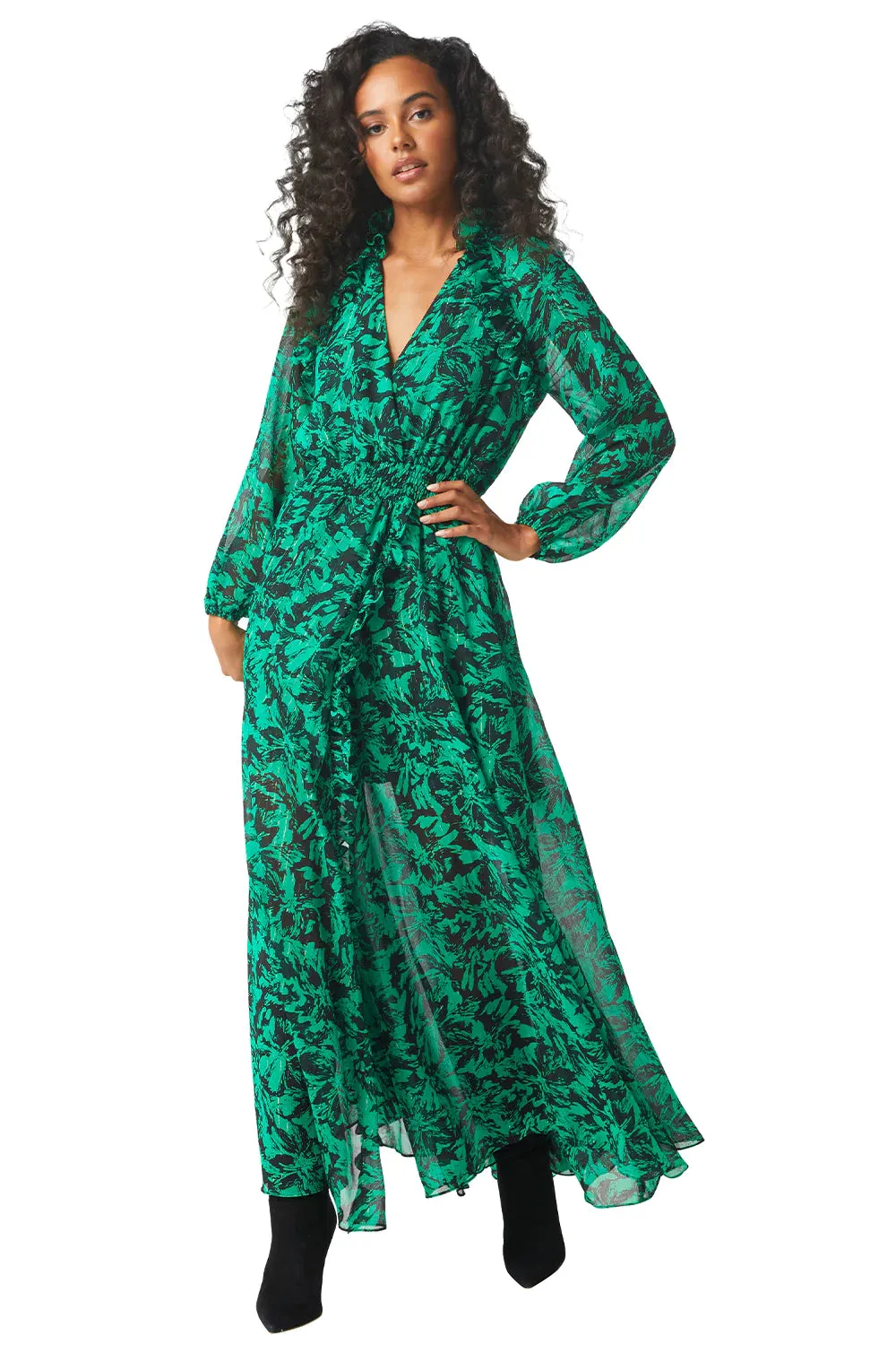 Jocasta dress - Emerald abstract