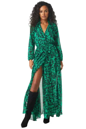 Jocasta dress - Emerald abstract