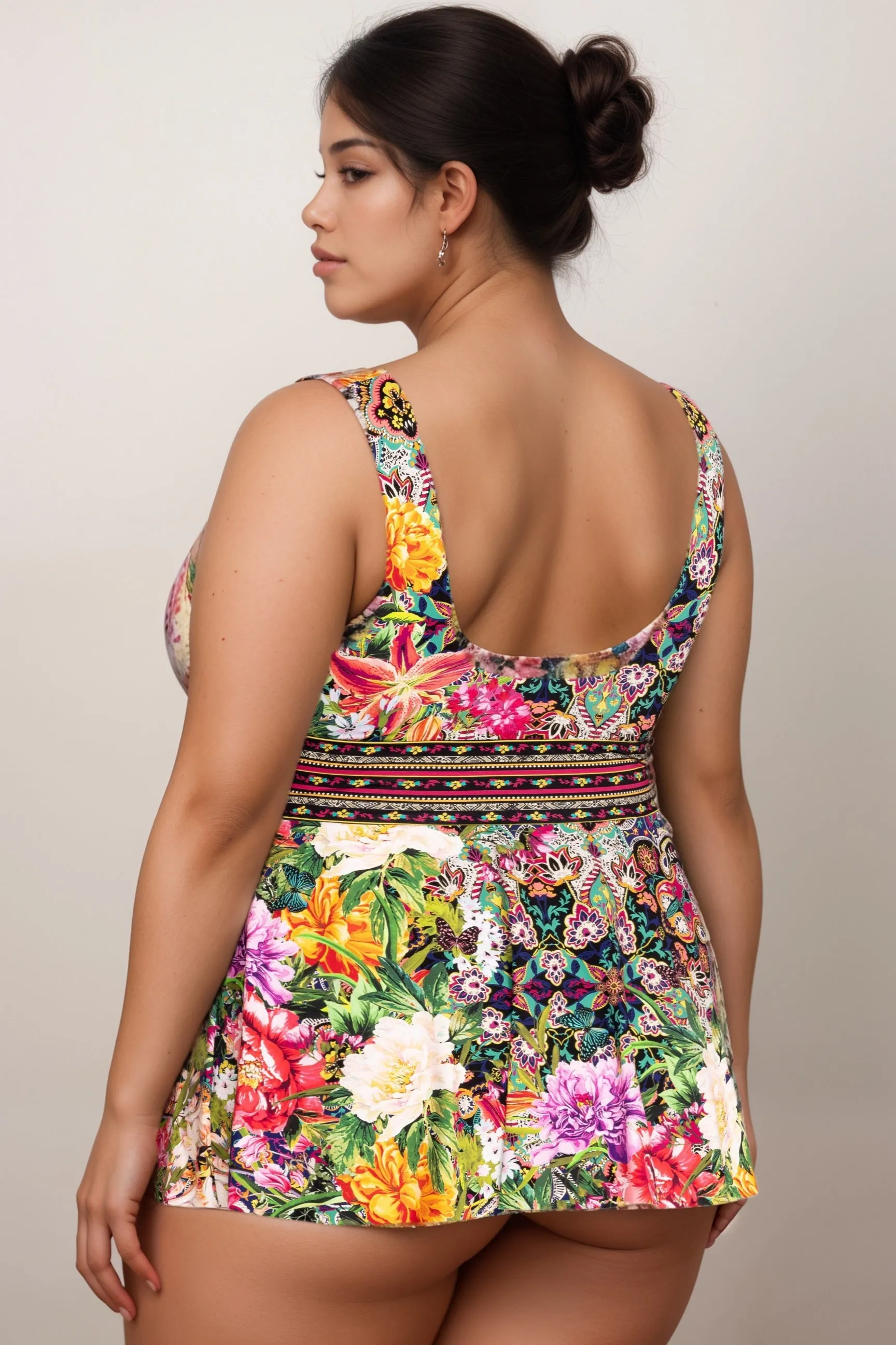 Johnny Was Hannah Skirted One Piece Swimsuit Plus Size CSW3923-DX