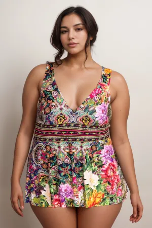 Johnny Was Hannah Skirted One Piece Swimsuit Plus Size CSW3923-DX