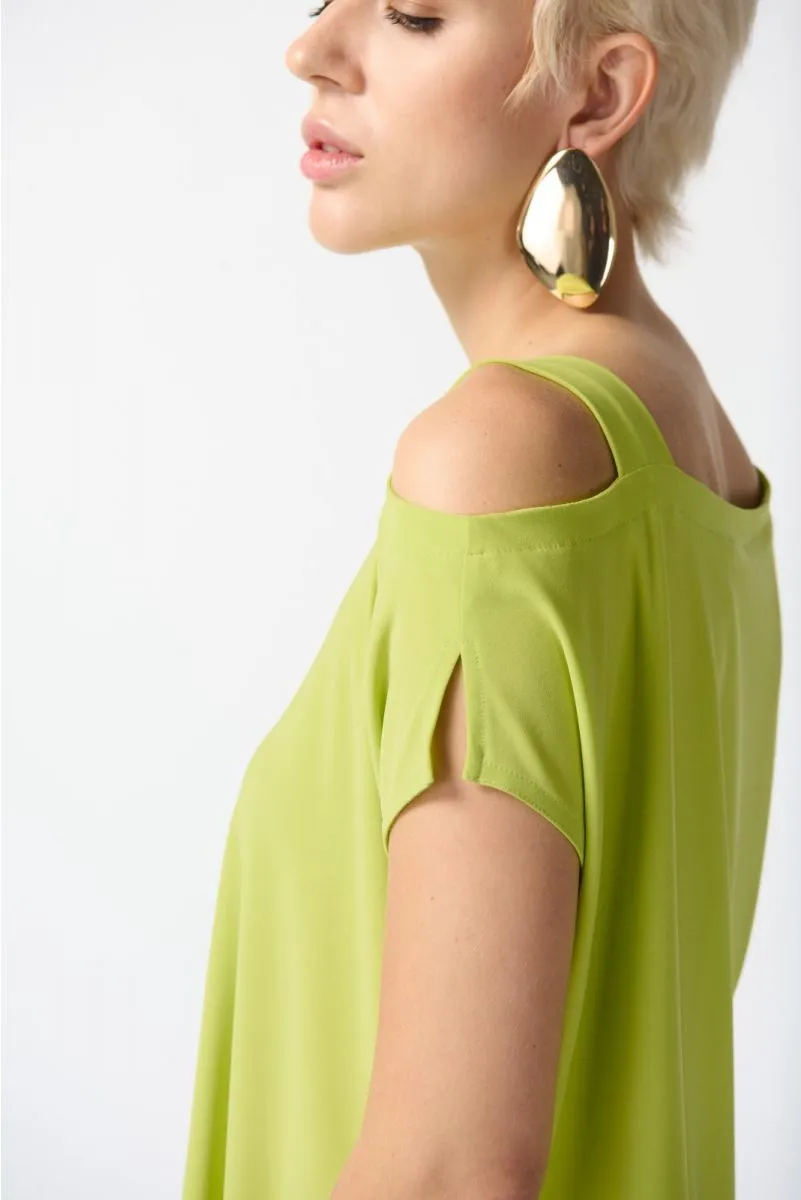 Joseph Ribkoff Asymmetric Cold Shoulder Strap Top 242084