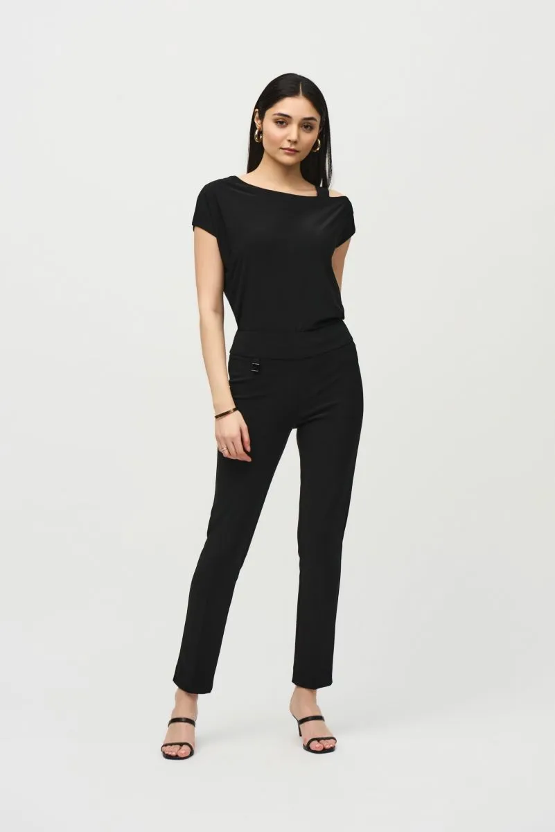 Joseph Ribkoff Asymmetric Cold Shoulder Strap Top 242084