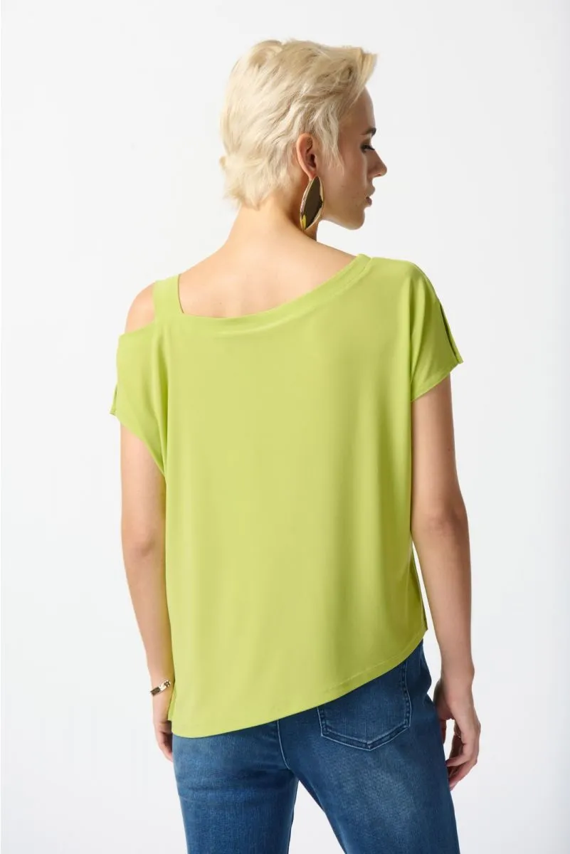 Joseph Ribkoff Asymmetric Cold Shoulder Strap Top 242084