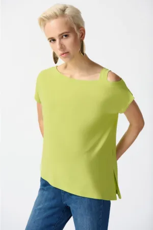 Joseph Ribkoff Asymmetric Cold Shoulder Strap Top 242084